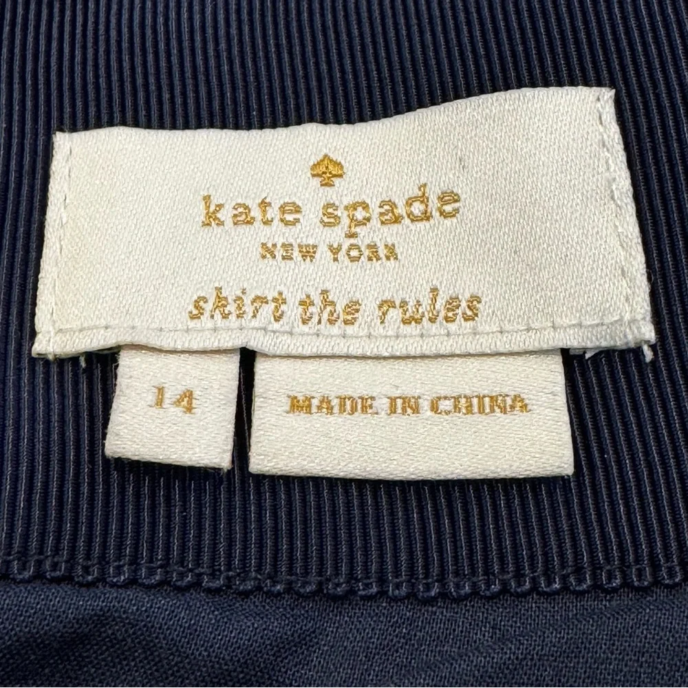 Kate Spade Shore Thing Eyelet Wrap Mini Skirt Navy White Size 14 Embroidered